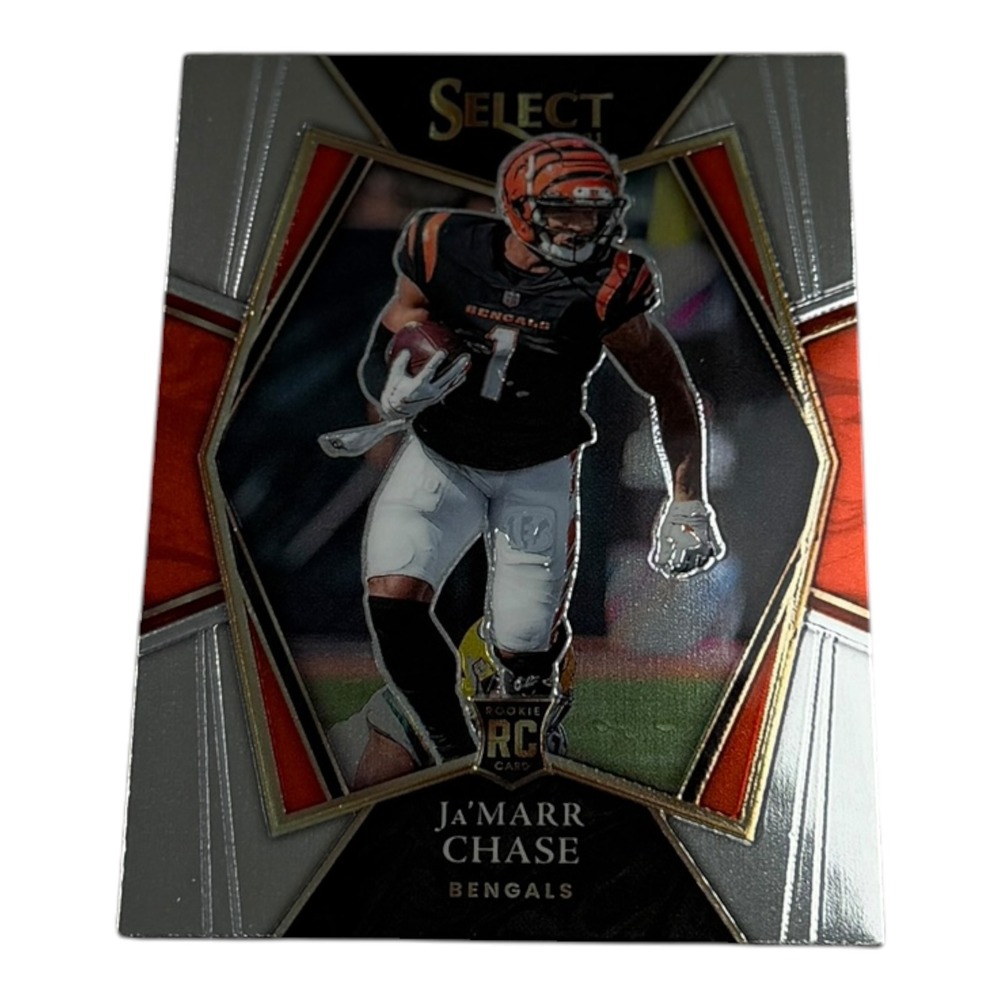 2021 Panini Select Ja'Marr Chase Premier Level Rookie Card RC 147 Bengals Silver